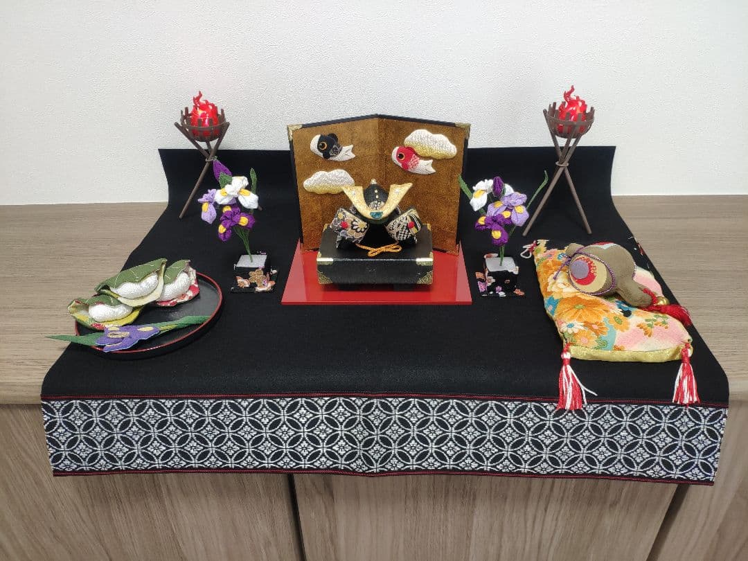 五月人形 龍虎堂 ちりめん兜 セット