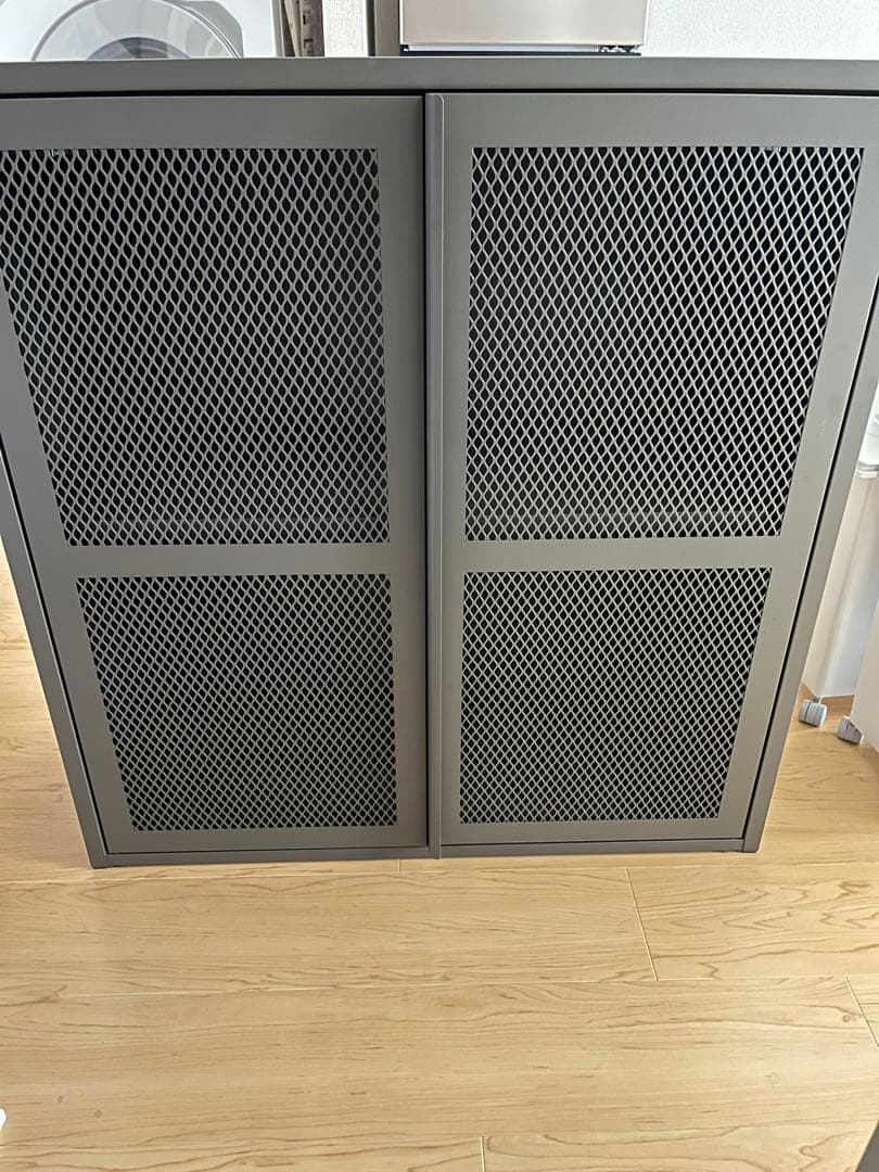 【値下げ不可】IKEA イーヴァル　ivar グレー　扉付　メッシュ