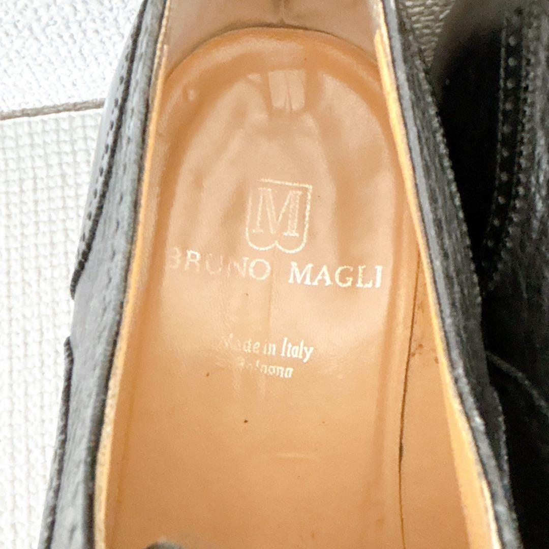 最高級✨️BRUNO MAGLI イタリア製 ストレートチップ ブラック 9W