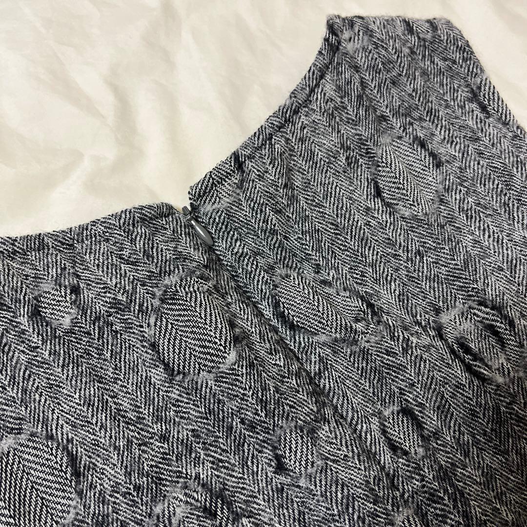 センソユニコ t.b グレー ノースリーブ ワンピース ドット