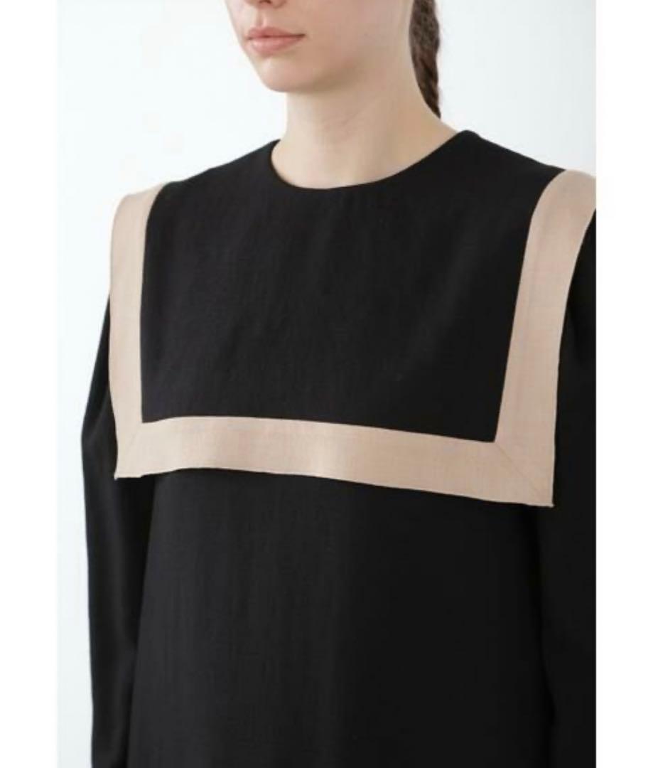 美品✨ADORE バイカラーライン ジョーゼットセーラーヨーク ワンピース