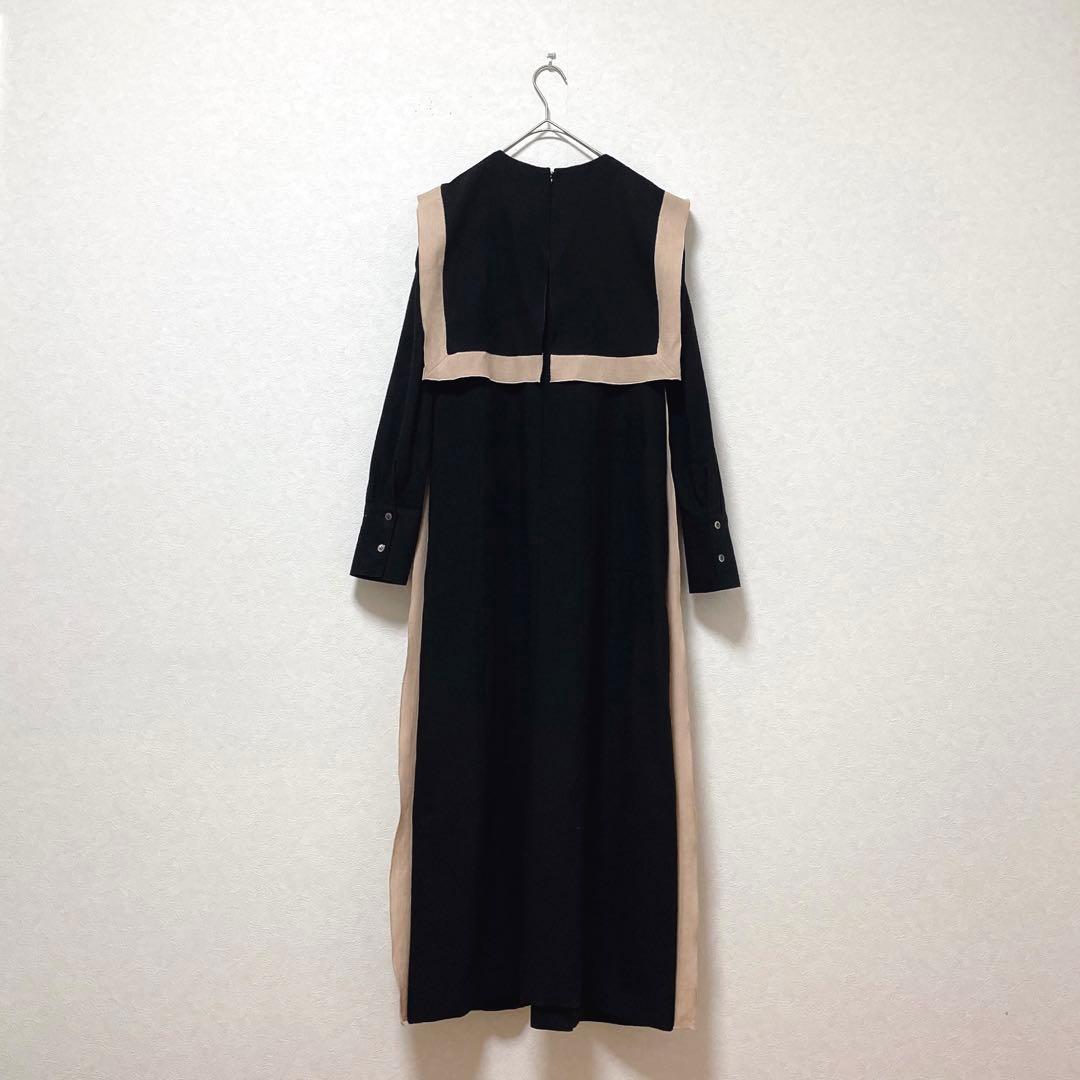 美品✨ADORE バイカラーライン ジョーゼットセーラーヨーク ワンピース