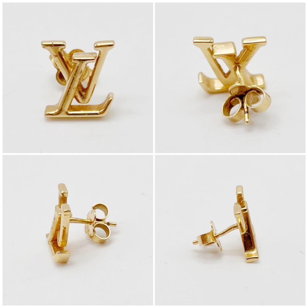 ルイヴィトン ピアス・LV アイコニック 片耳 LVイニシャル GPゴールド