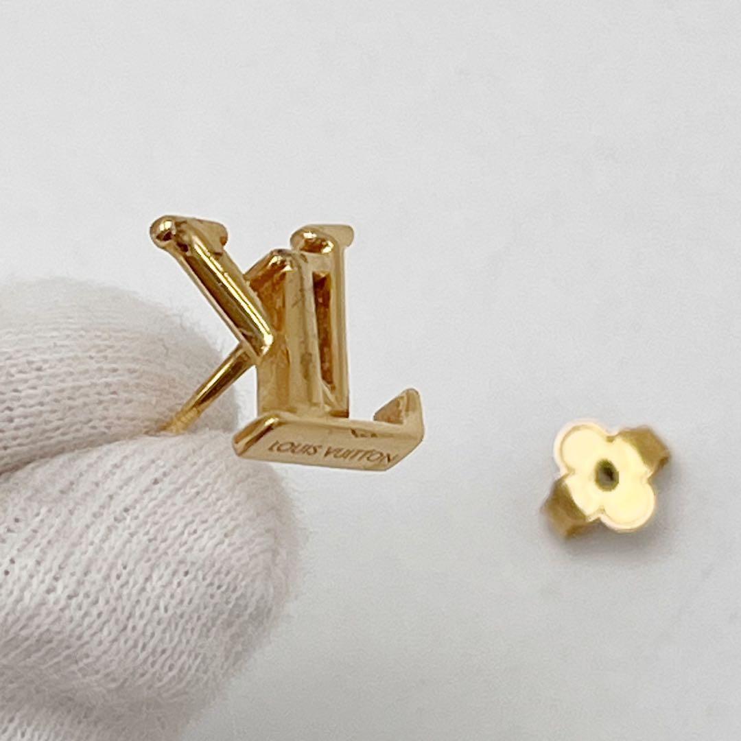 ルイヴィトン ピアス・LV アイコニック 片耳 LVイニシャル GPゴールド