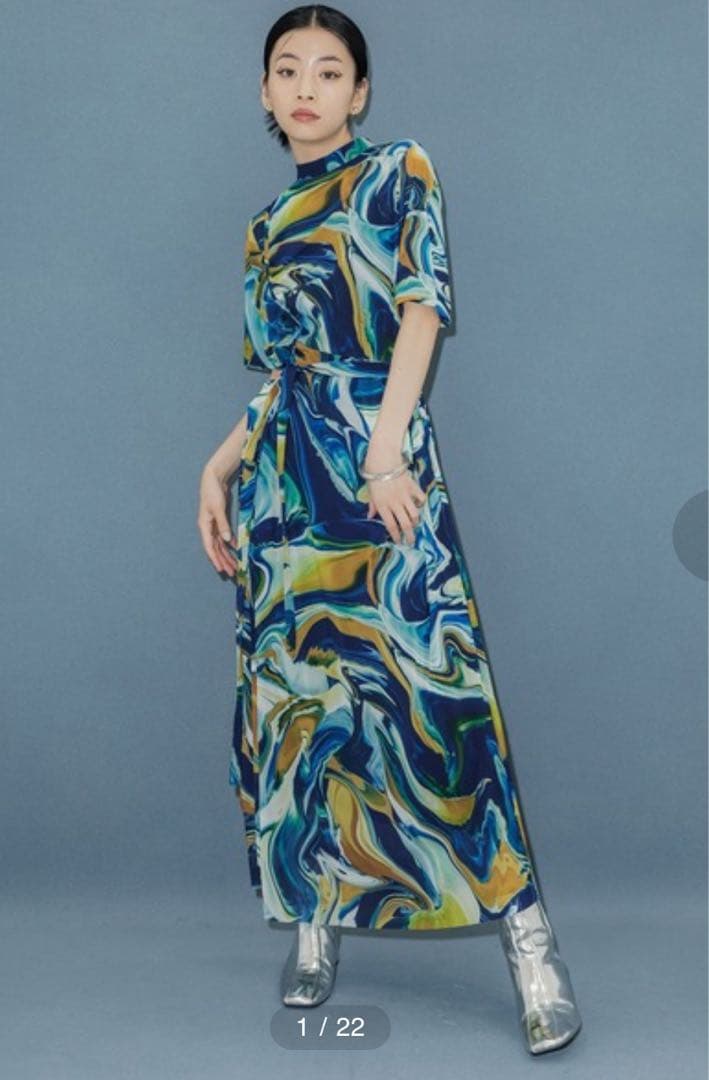 新品タグ付きUNITED TOKYO DWSマーブルドレープワンピース