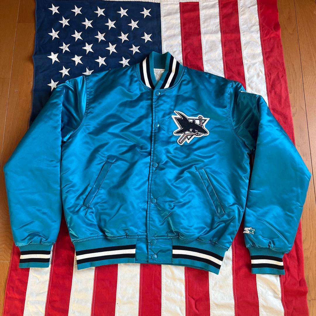 00s STARTER NHL SHARKS ナイロンスタジャン M アメリカ製
