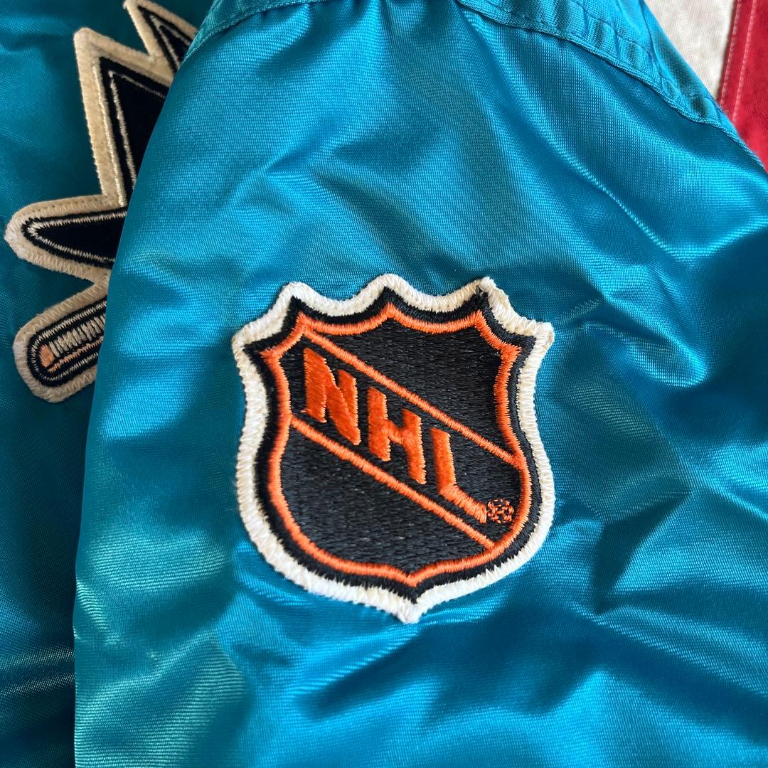 00s STARTER NHL SHARKS ナイロンスタジャン M アメリカ製