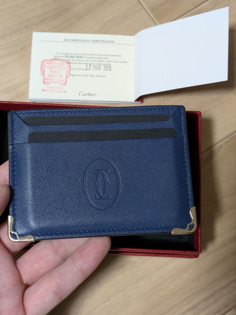 Cartier/カルティエ ネイビー レザー 名刺入れ