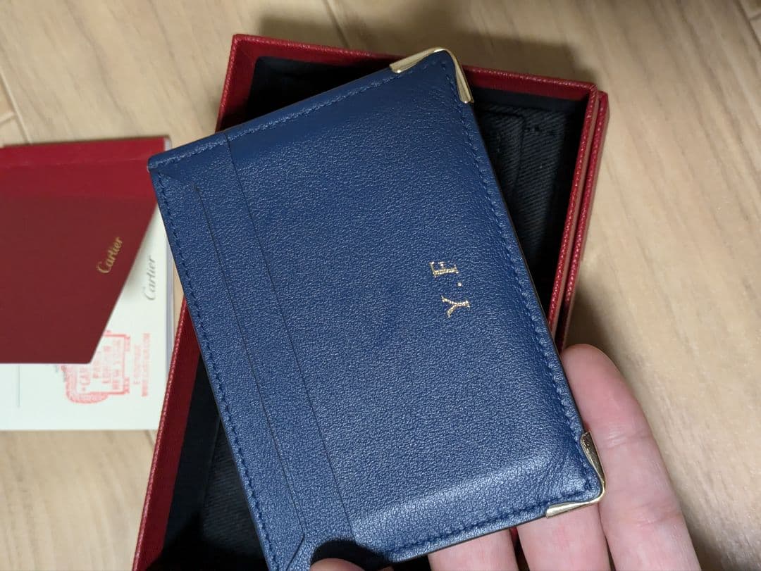 Cartier/カルティエ ネイビー レザー 名刺入れ