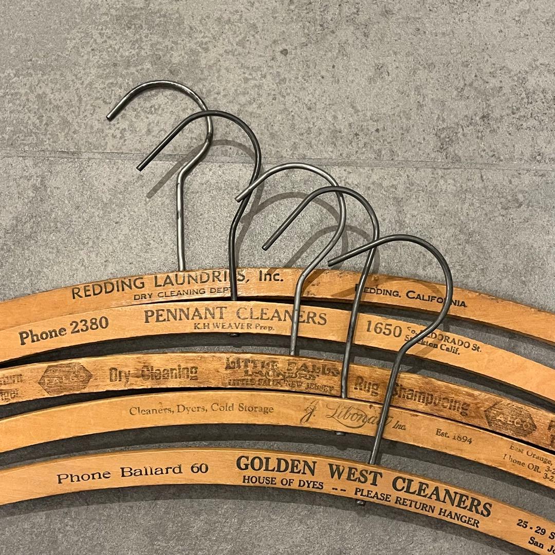 アンティーク ビンテージ クリーニング ハンガー 5本セット 木製 アメリカ
