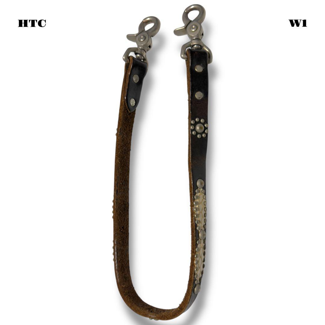 ★限定出品★ HTC ウォレット コード レザー スタッズ ブラック 黒白 本革