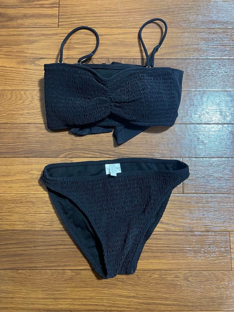【新品未使用】anuans バック リボン 水着 ビキニ ブラック Free