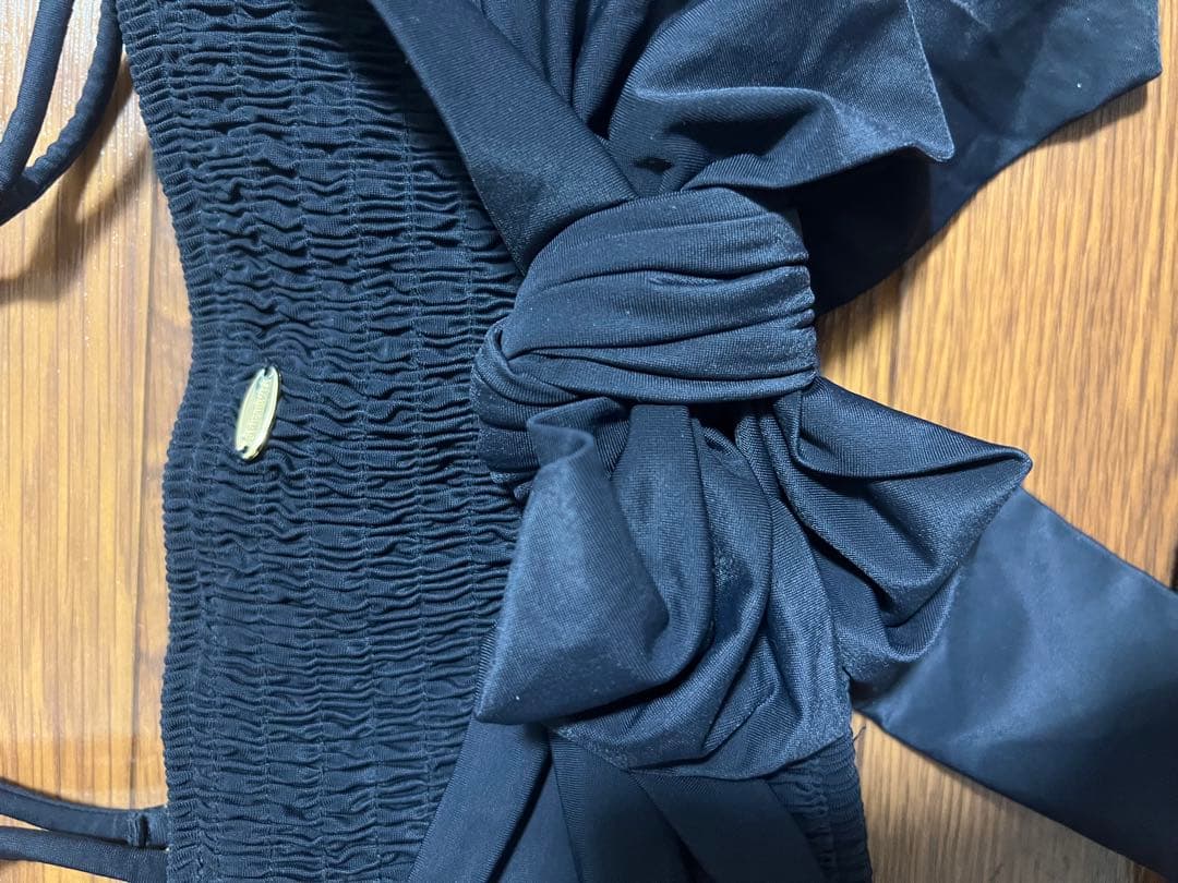 【新品未使用】anuans バック リボン 水着 ビキニ ブラック Free