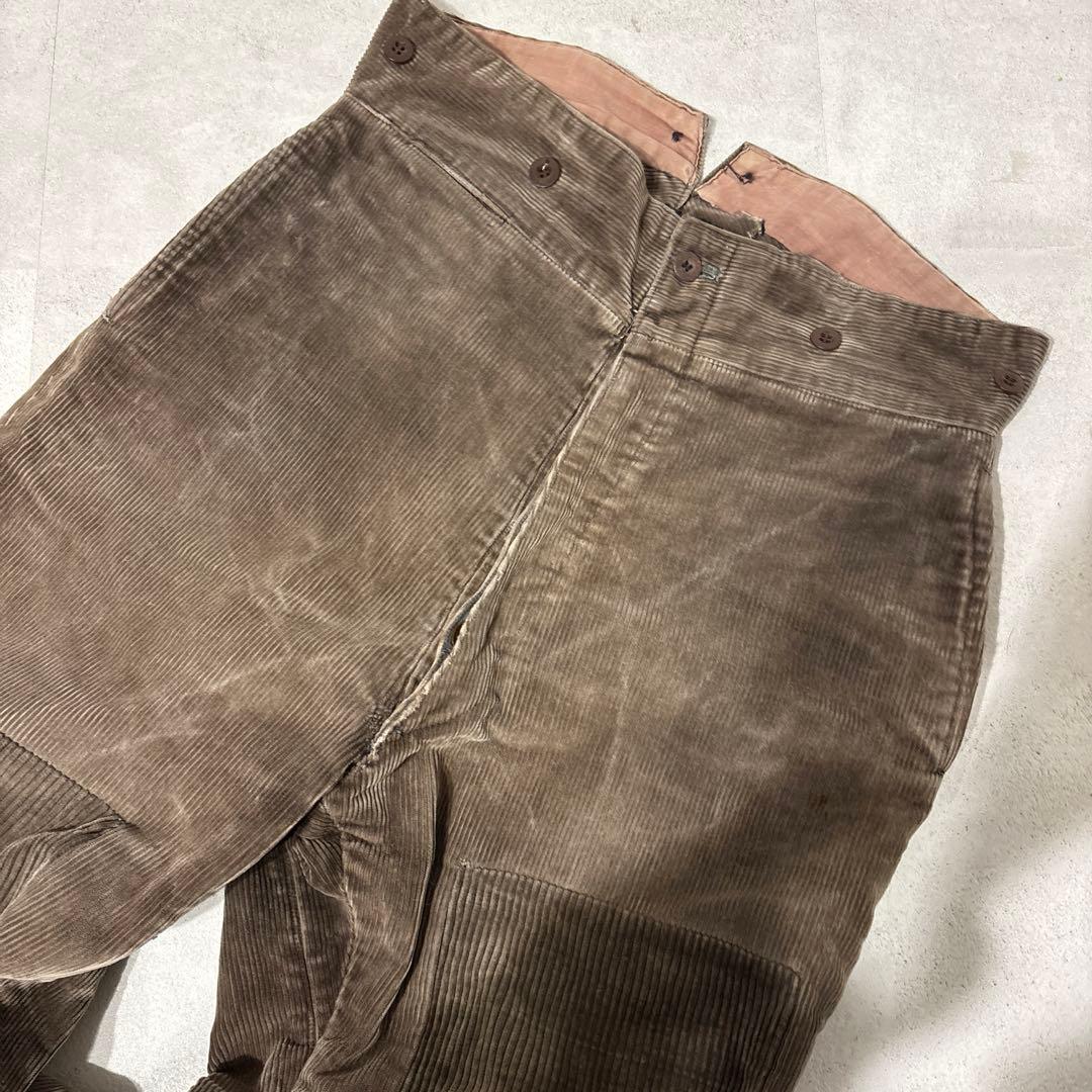 30s 40s vintage フレンチコーデュロイパンツ 太畝 針シンチバック