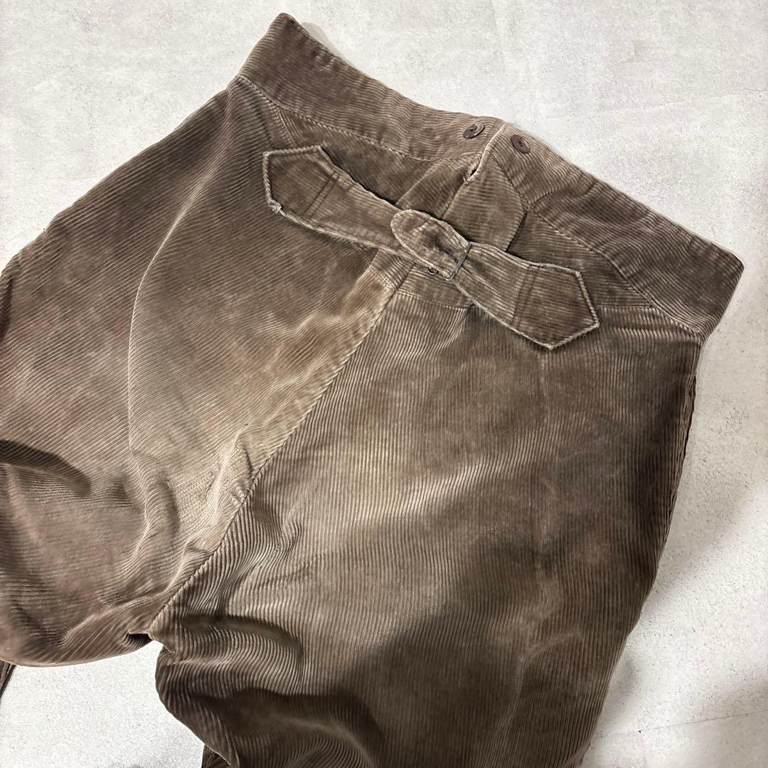 30s 40s vintage フレンチコーデュロイパンツ 太畝 針シンチバック