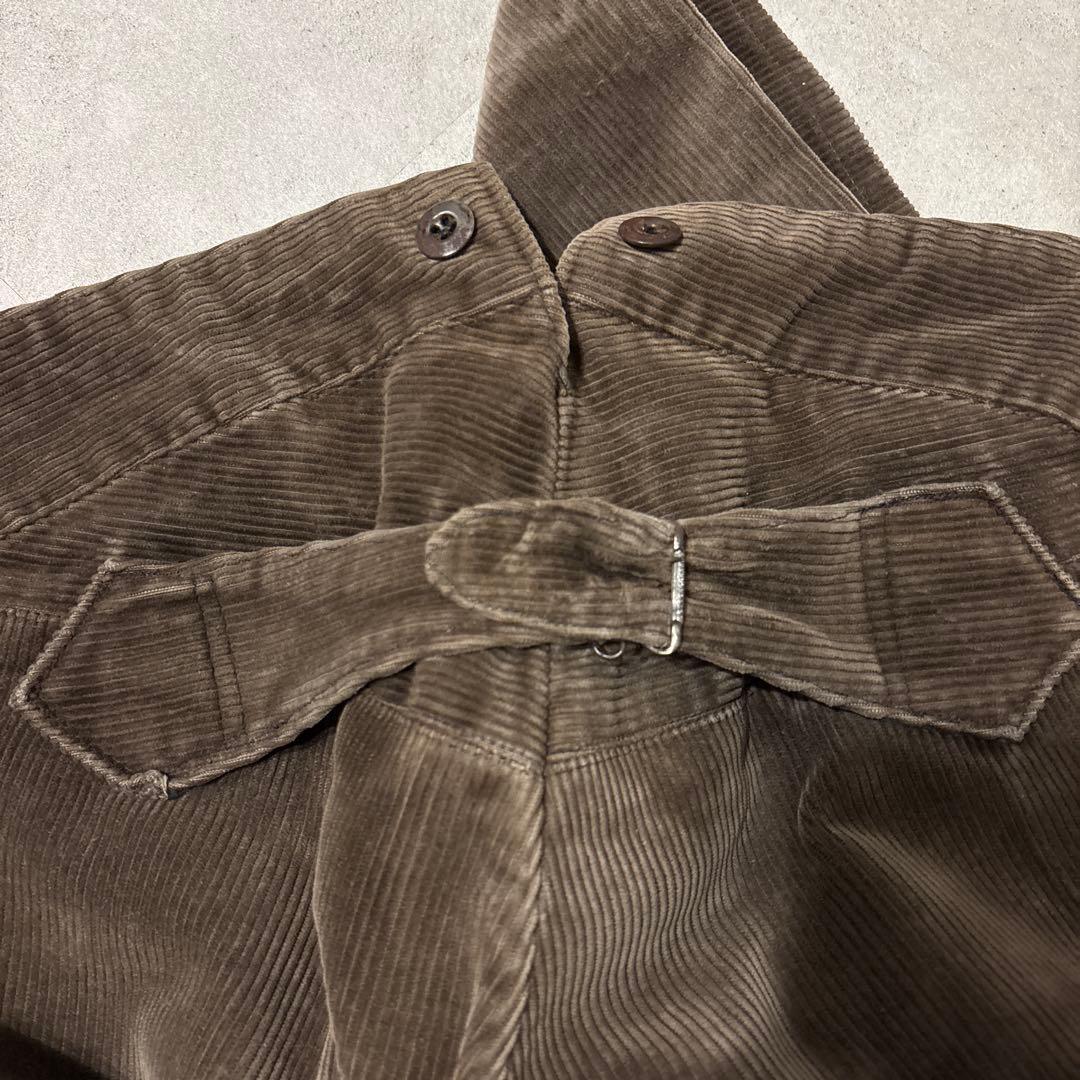 30s 40s vintage フレンチコーデュロイパンツ 太畝 針シンチバック