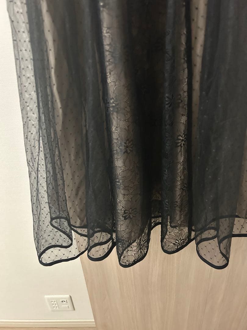 dazzlin/MIXレースドレス/ロングワンピース　ブラック　ドレスワンピース