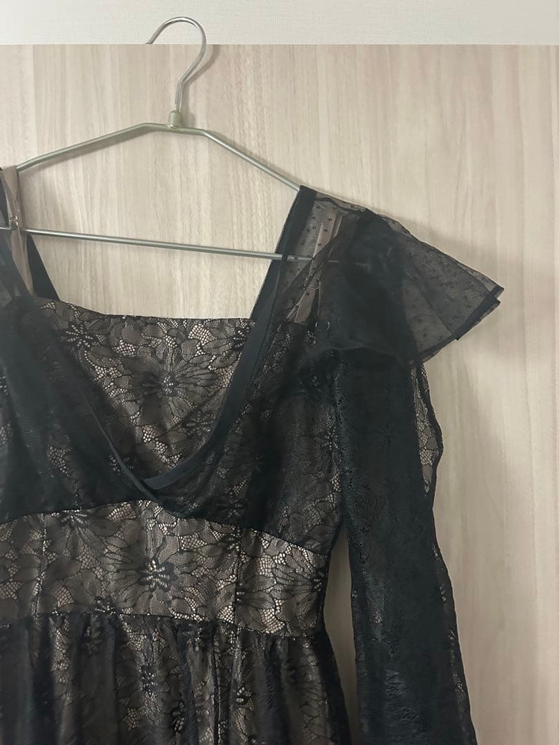 dazzlin/MIXレースドレス/ロングワンピース　ブラック　ドレスワンピース