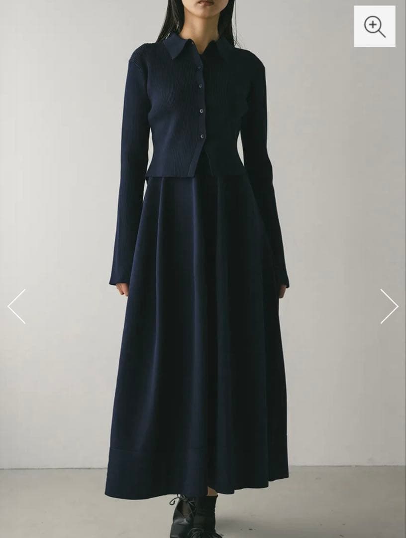 【新品】スタイルミキサー　STYLEMIXER 2ピースポロニットワンピース　紺