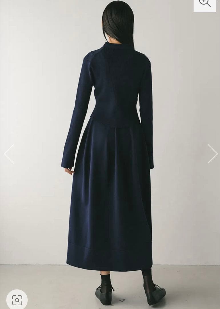 【新品】スタイルミキサー　STYLEMIXER 2ピースポロニットワンピース　紺