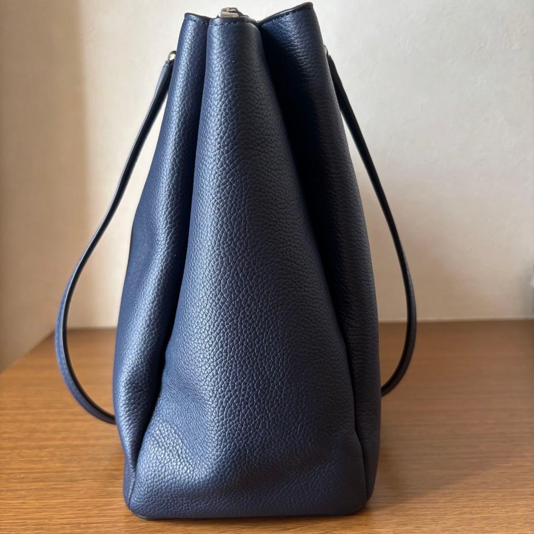 kate spadeネイビー レザーA4サイズ ビジネスバッグ トートバッグ