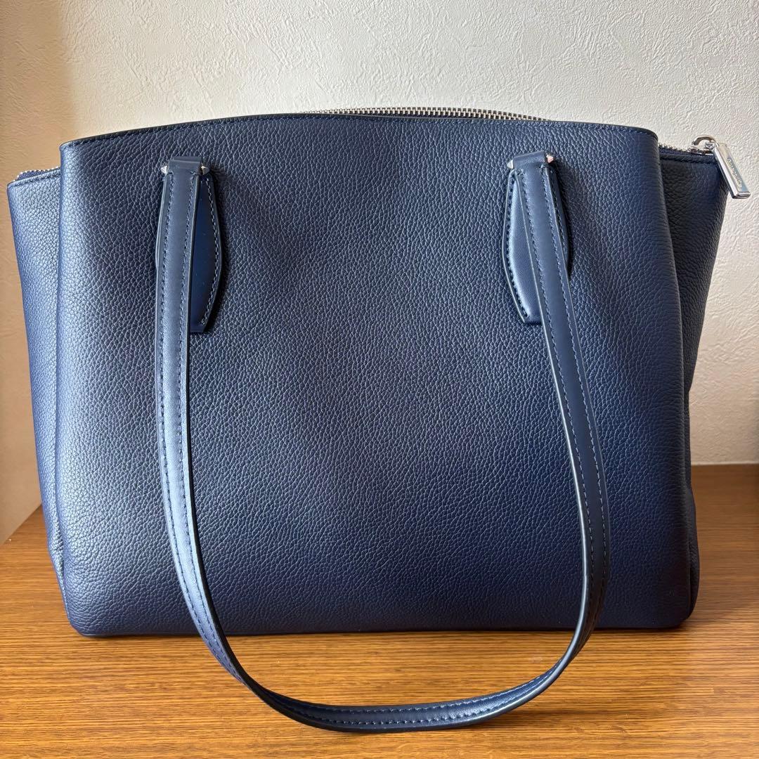 kate spadeネイビー レザーA4サイズ ビジネスバッグ トートバッグ