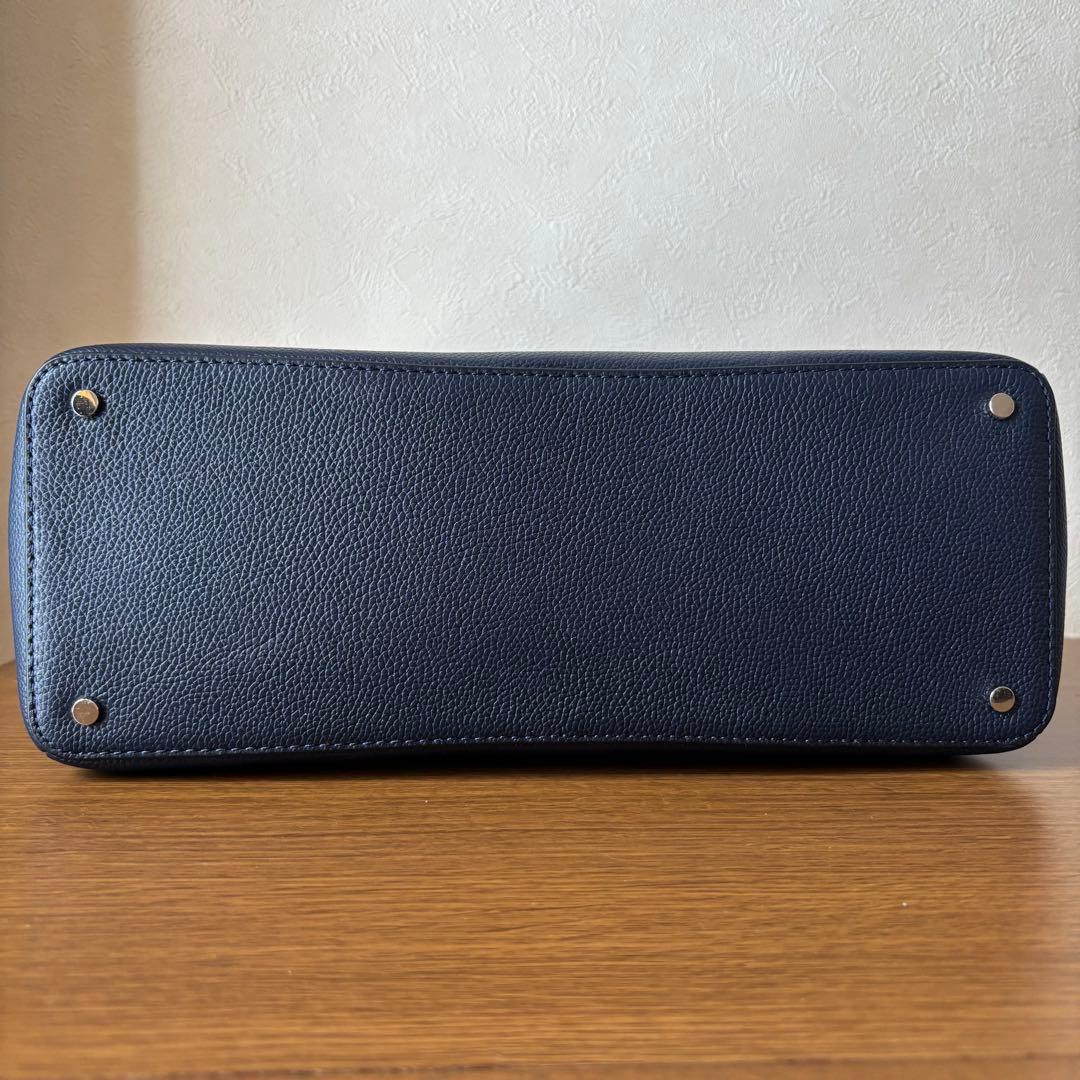 kate spadeネイビー レザーA4サイズ ビジネスバッグ トートバッグ