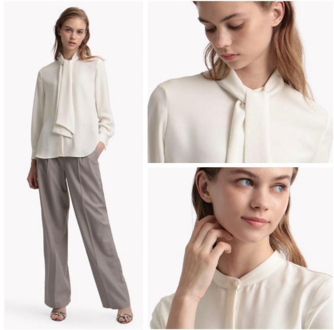 Theory Luxe ボウタイ取り外し可能ブラウス　2way アイボリー