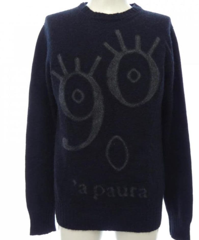 極上❗️カシミヤ１００% イザイア isaia ネイビー ウール セー