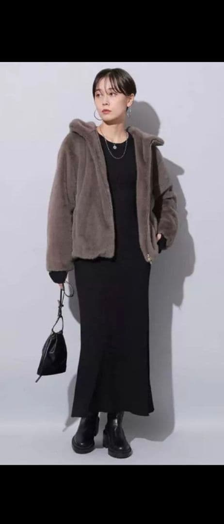 最終冬物セール　Arpege story ファーフードブルゾン