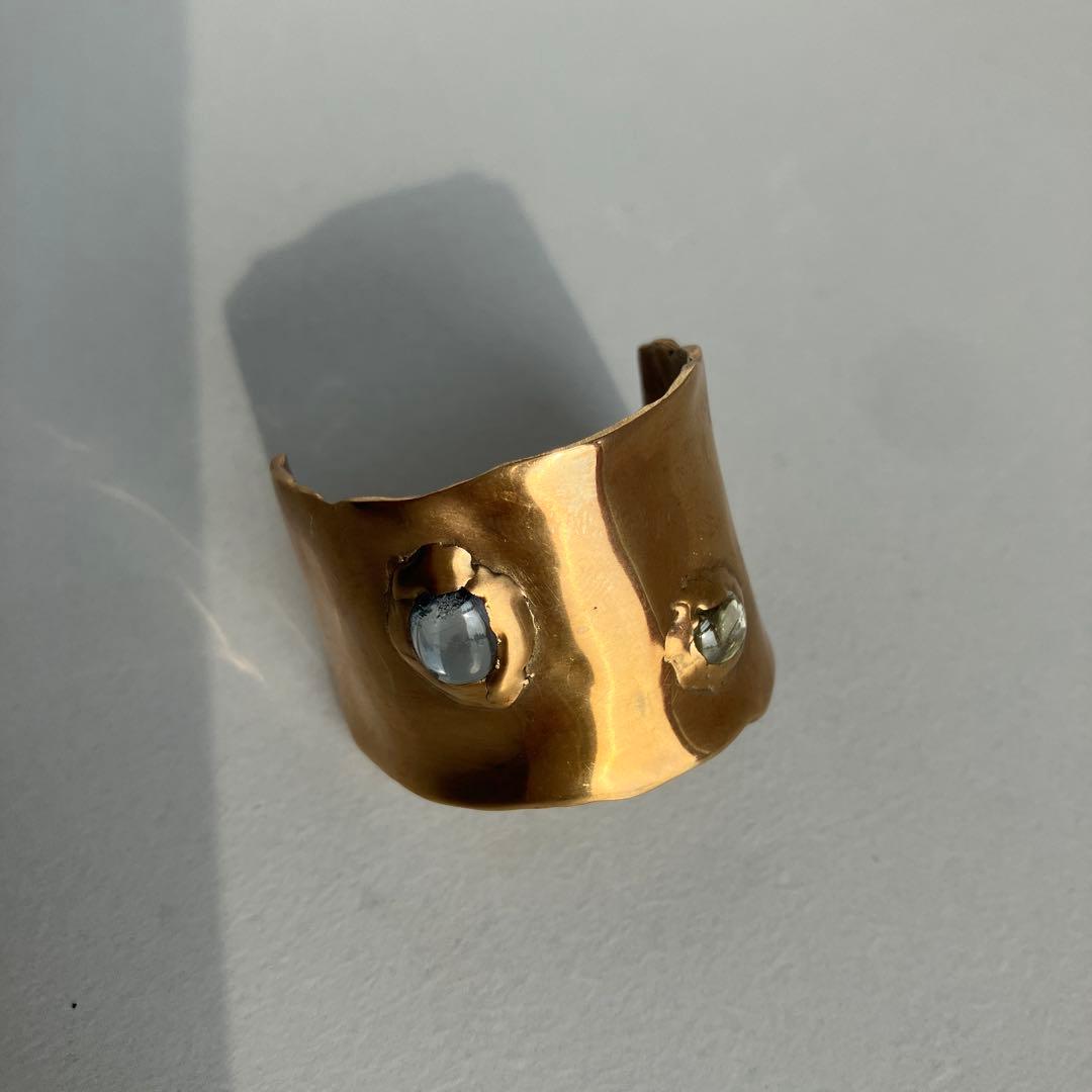 pluie ジェム付き　ソウMヘアピアス　一点もの