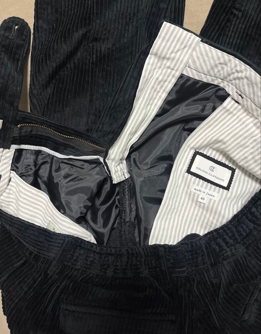COLONY CLOTHING コーデュロイシャーリングパンツ BLACK 48