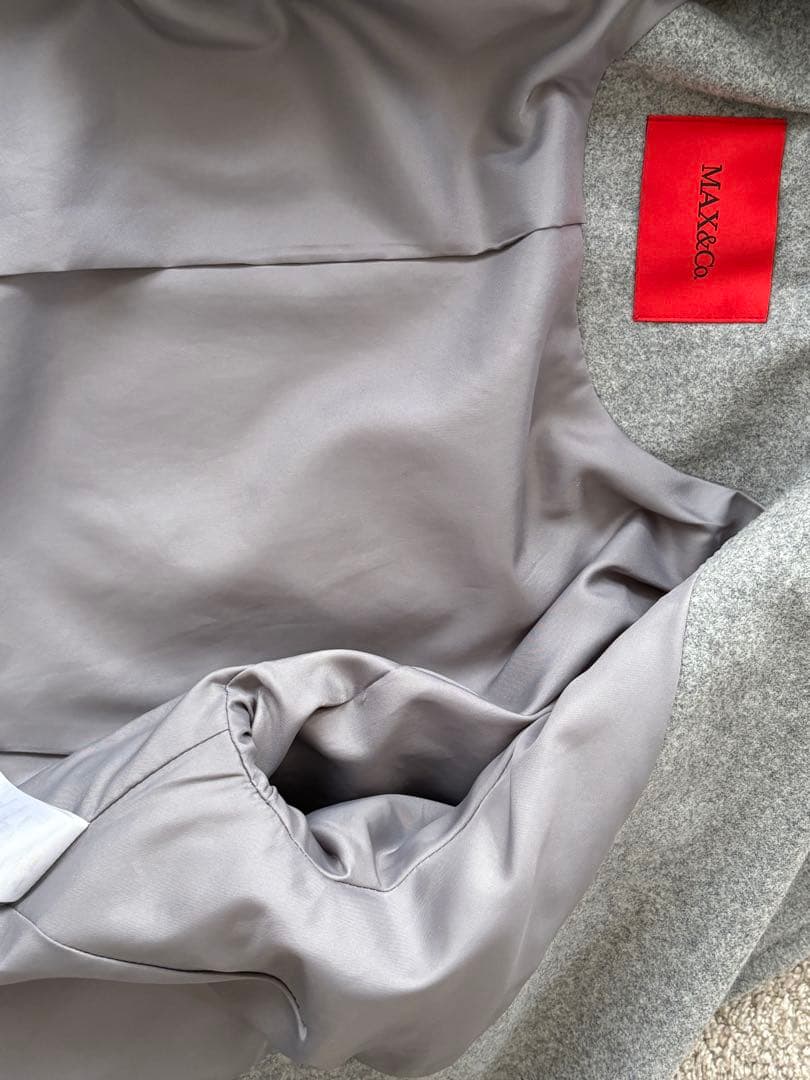 Max & Coグレー ウール ピーコート ダブルブレスト