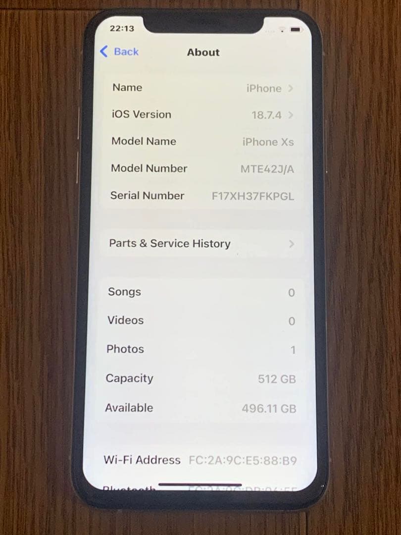iPhone XS 512GB（SIMフリー）中古