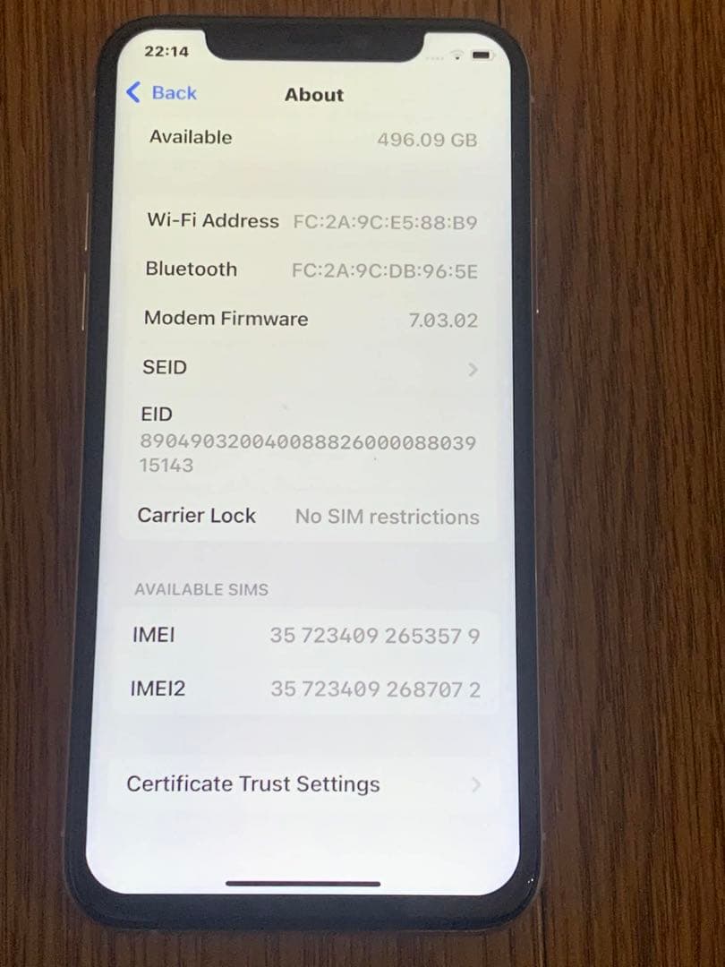 iPhone XS 512GB（SIMフリー）中古
