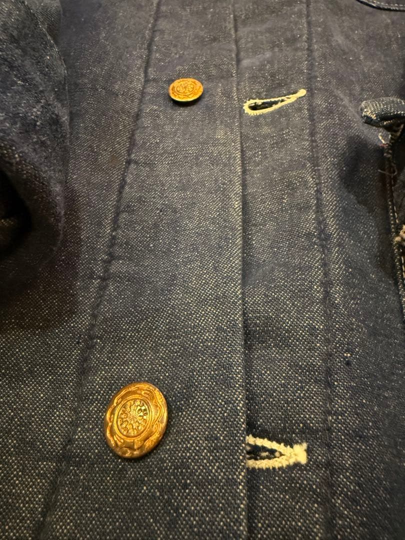 70年代 ブルーベル ラングラー デニムカバーオール ブランケット裏地付き 濃紺