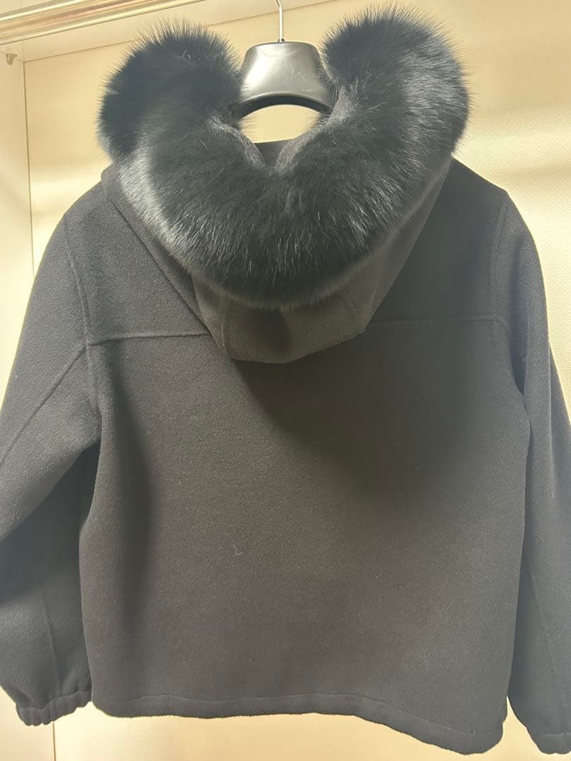 最終値下げYONFA ウールカシミヤファードコート (black)