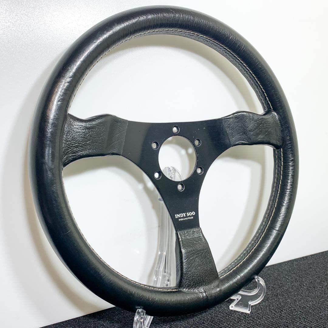 希少 当時物 フジダイナミック INDY500 レザーステアリング 美品