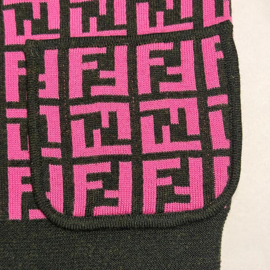 希少 FENDI フェンディ ズッカ柄 　ピンクニット カーディガン