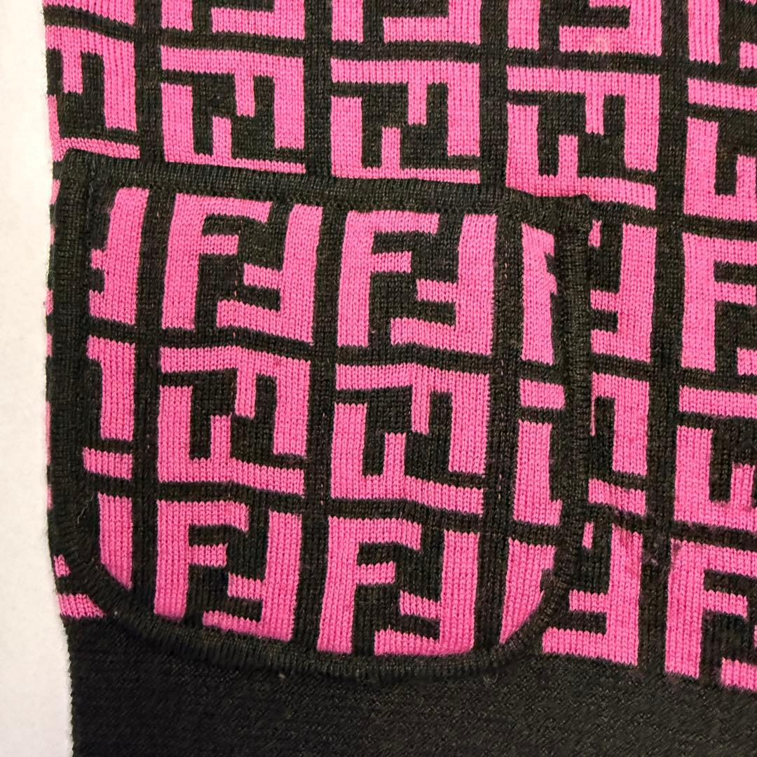 希少 FENDI フェンディ ズッカ柄 　ピンクニット カーディガン