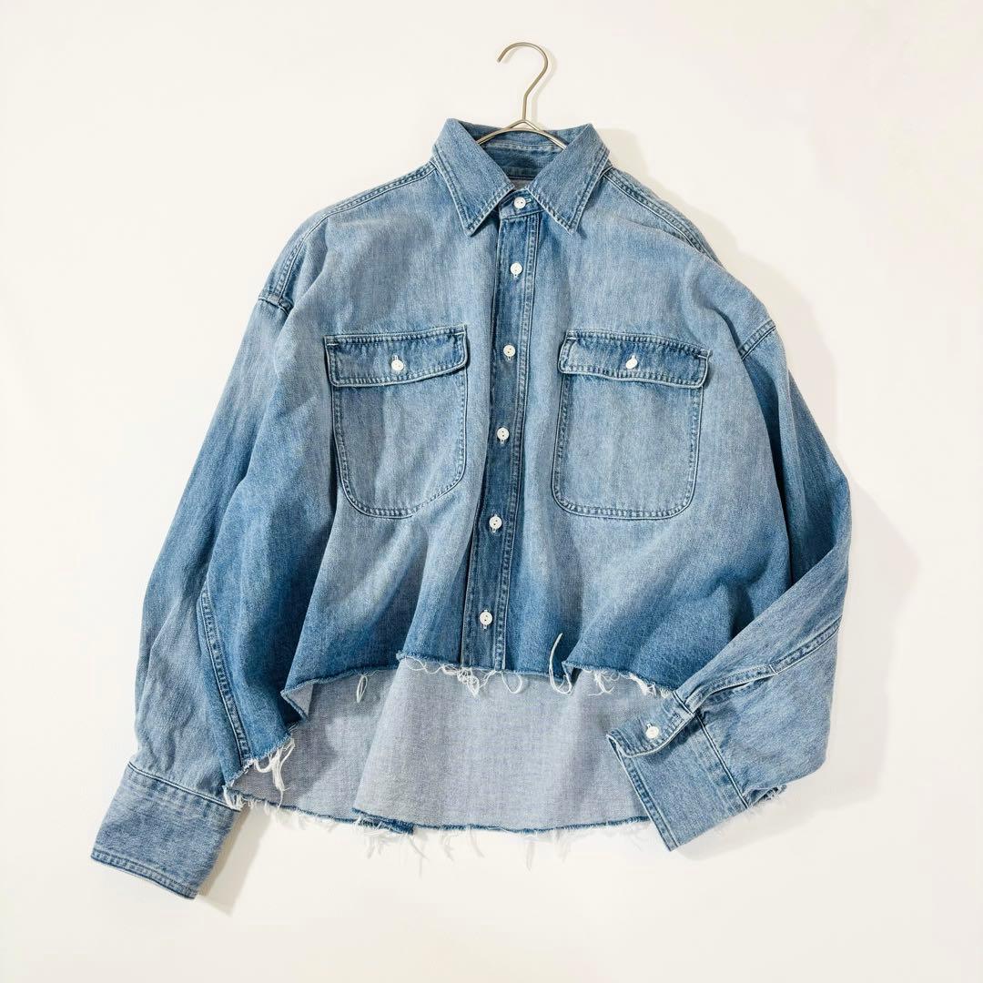 882 美品✨ウィムガゼット デニムシャツ 定価3万 サックスブルー