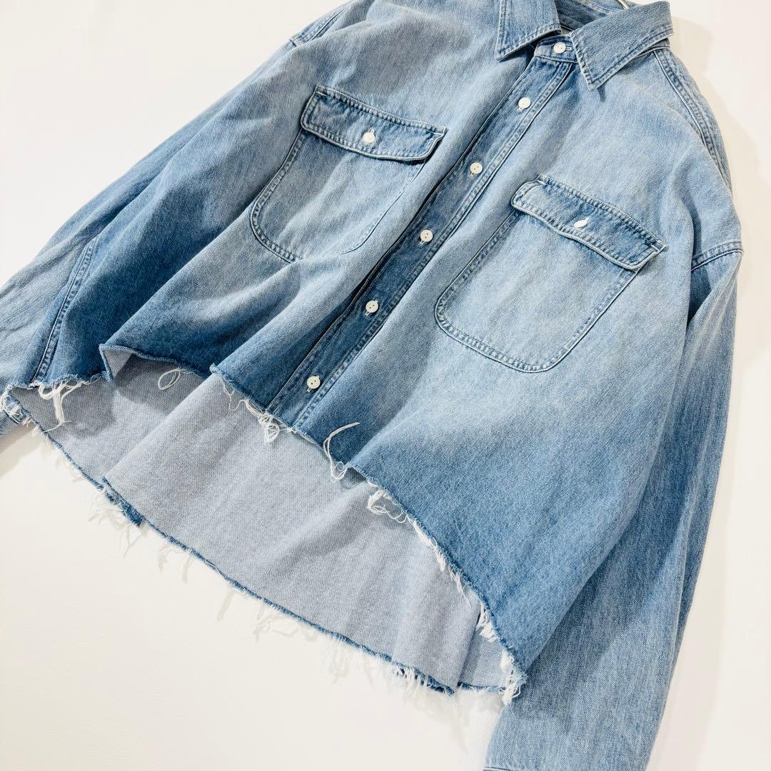 882 美品✨ウィムガゼット デニムシャツ 定価3万 サックスブルー