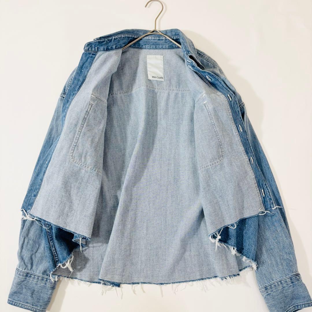882 美品✨ウィムガゼット デニムシャツ 定価3万 サックスブルー