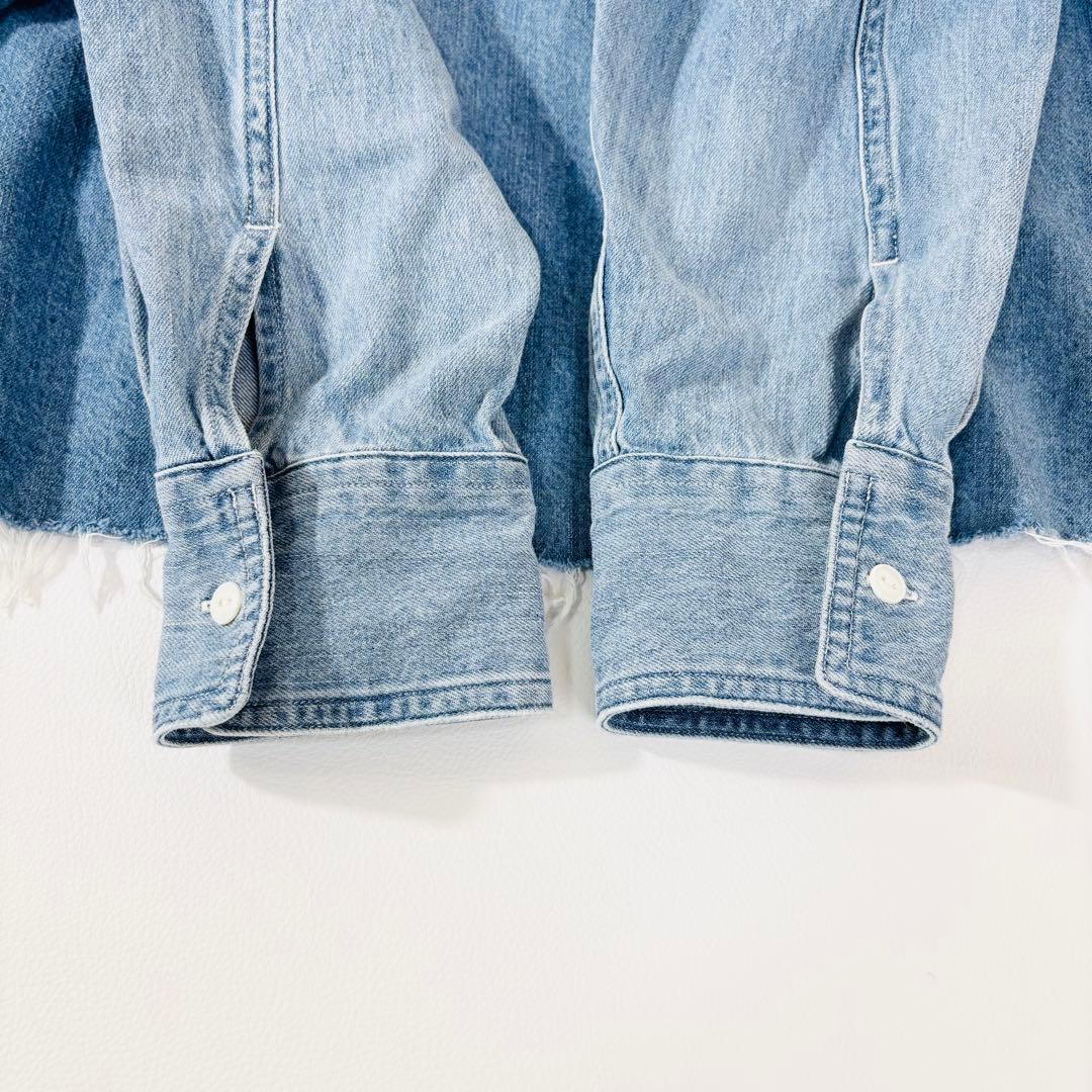 882 美品✨ウィムガゼット デニムシャツ 定価3万 サックスブルー