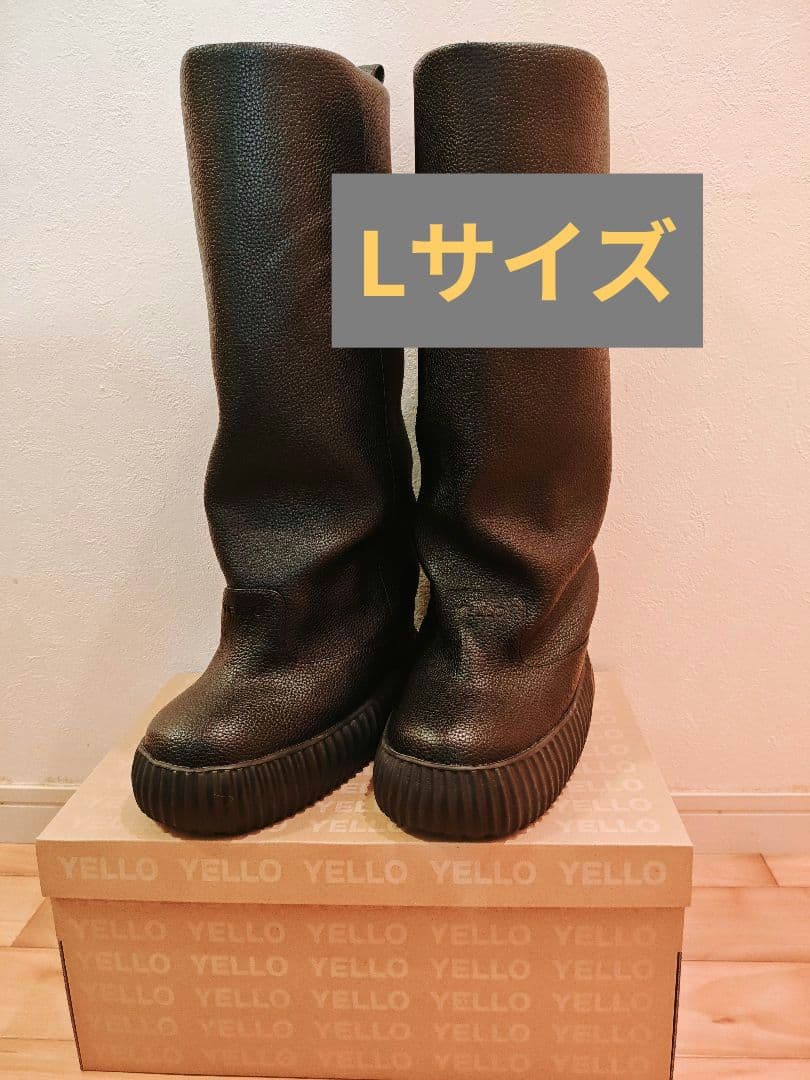 n*e様 YELLO FLAT TIRE LIFTED TALL BOOTS L