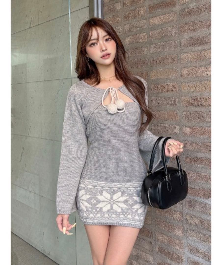 Darich ノルディックパネルニットミニワンピース ダーリッチ ⚠️Free-L