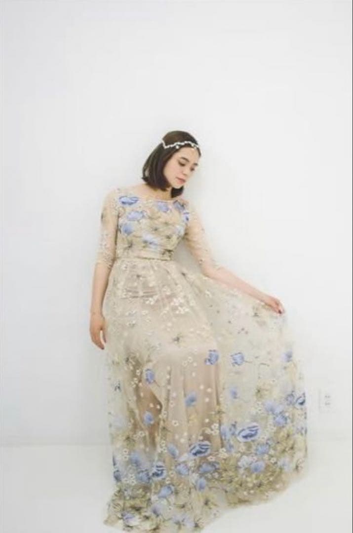 confetti peony ロングドレス カラードレス 刺繍　ウェディング