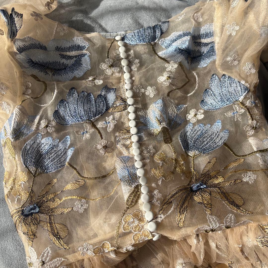 confetti peony ロングドレス カラードレス 刺繍　ウェディング