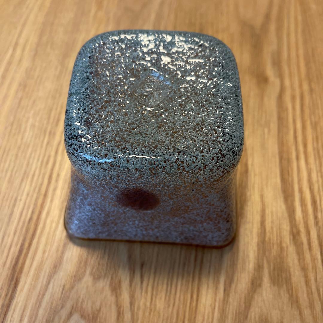 琉球ガラス　現代の名工　稲嶺盛吉　 四角　向付　小鉢 泡ガラス