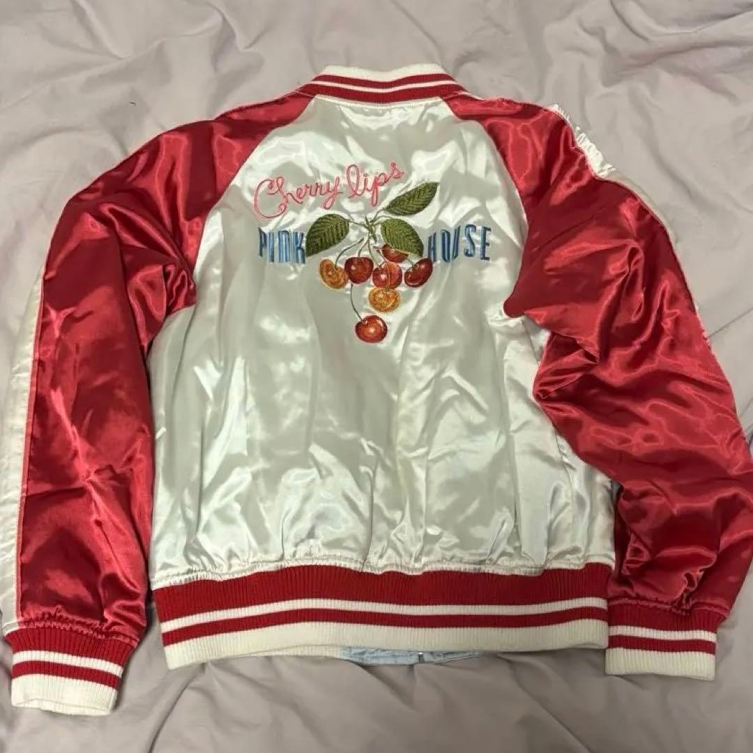 PINK HOUSE チェルシー　チェリー刺繍 スカジャン レッド